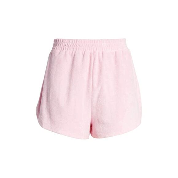 BP Womens Terry Cloth Shorts XS Pink Opal High Rise Elastic Waist Pull-On NWOT - Picture 1 of 8